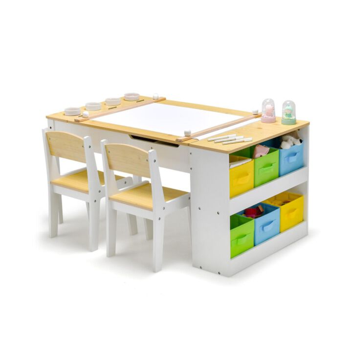 Hivvago Children Art Activity Table and Drawing Table-Natural