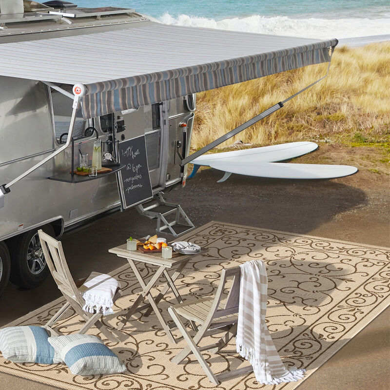 Charleston Vintage Filigree Textured Weave Indoor/Outdoor Area Rug