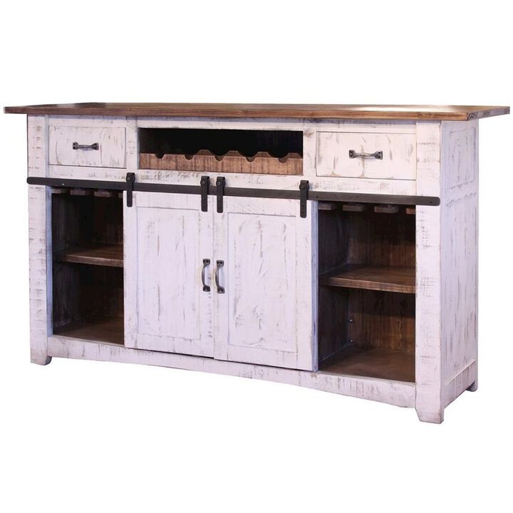 Crafters and Weavers Greenview Bar Counter - Distressed White - 76