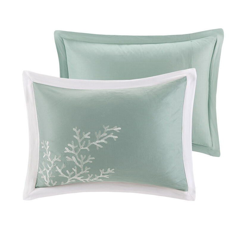 Gracie Mills Douglass Coastal Coral Motif Comforter Set image number 1
