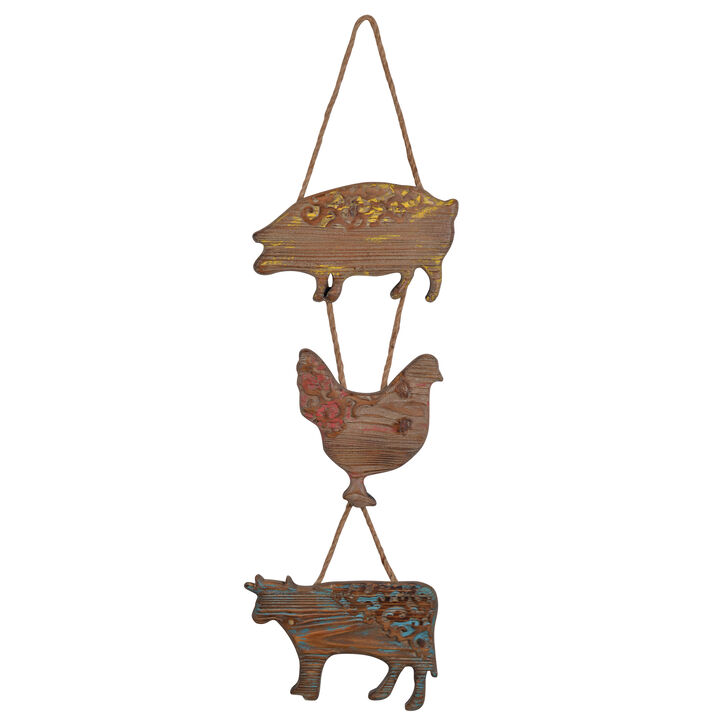 A & B Home 42089 10x35.5 Inch Farm Animals Wall Art