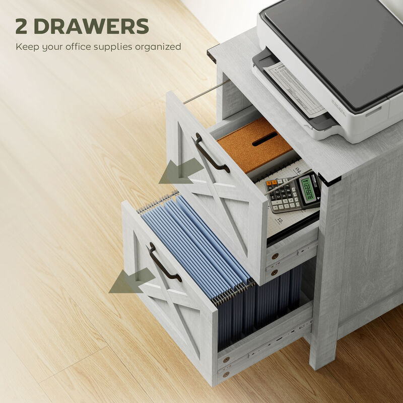 Hivvago Rustic 2-Drawer Vertical Filing Cabinet for Home or Office image number 4