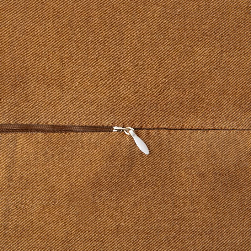 Stonewashed Terracotta Cotton Canvas King Duvet Cover Set image number 3