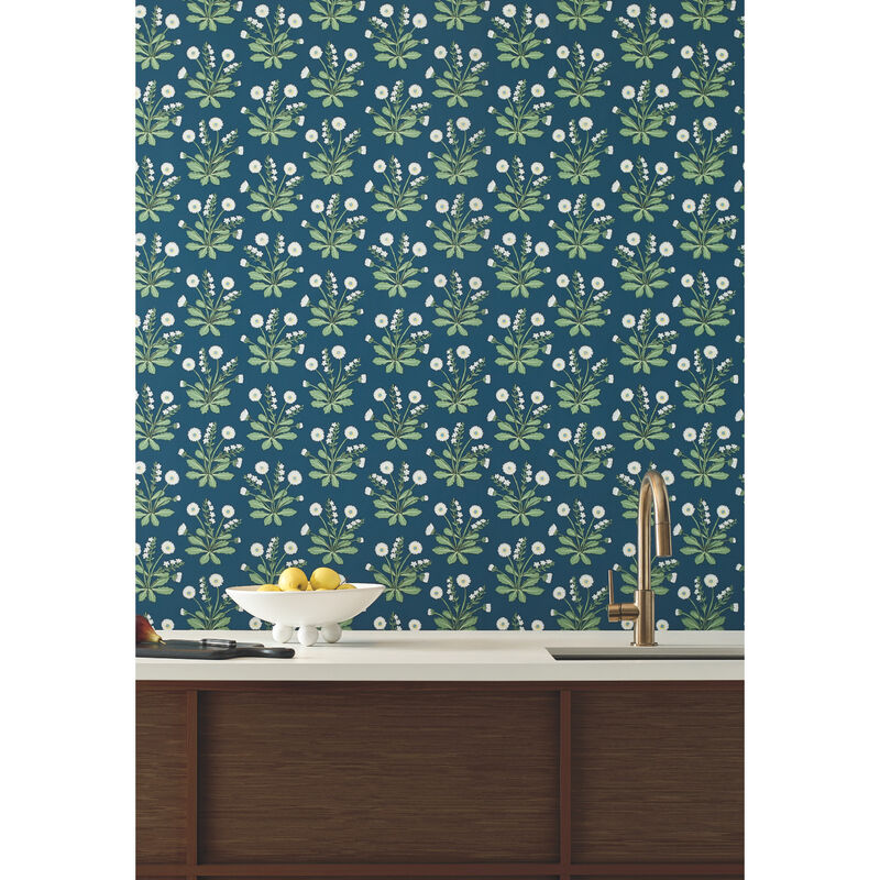 Meadow Flowers Navy & White Wallpaper image number 2