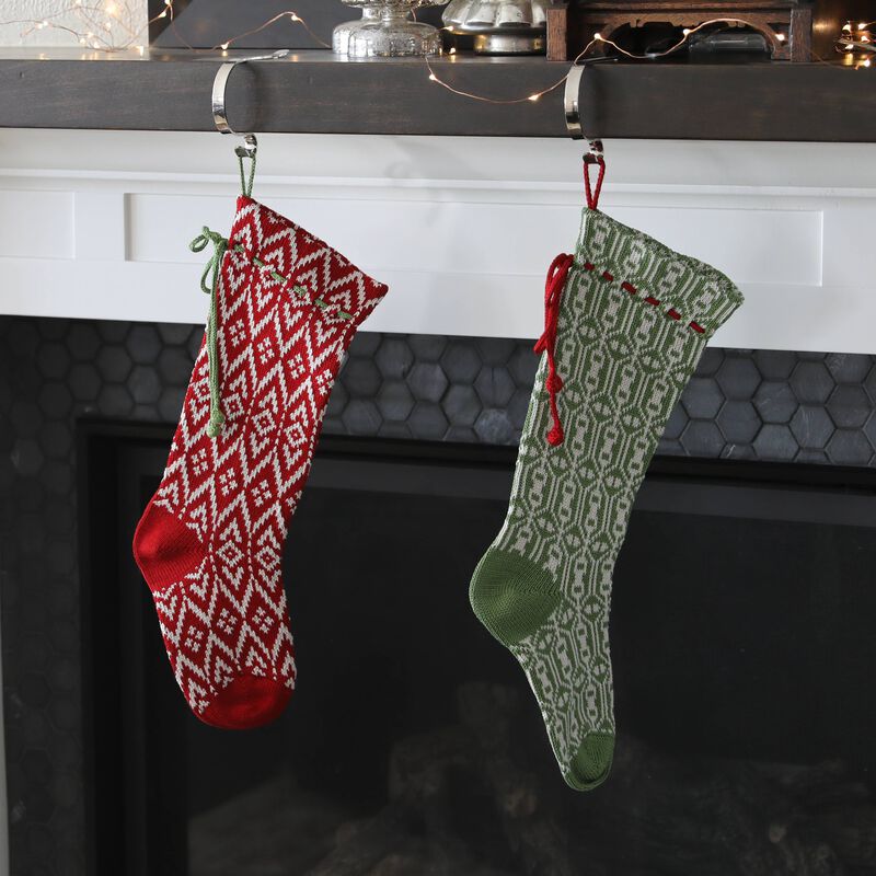Red Patterned Stocking image number 2