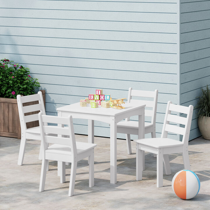 WestinTrends Kids 5-Piece HDPE Dining Table and Chairs Set