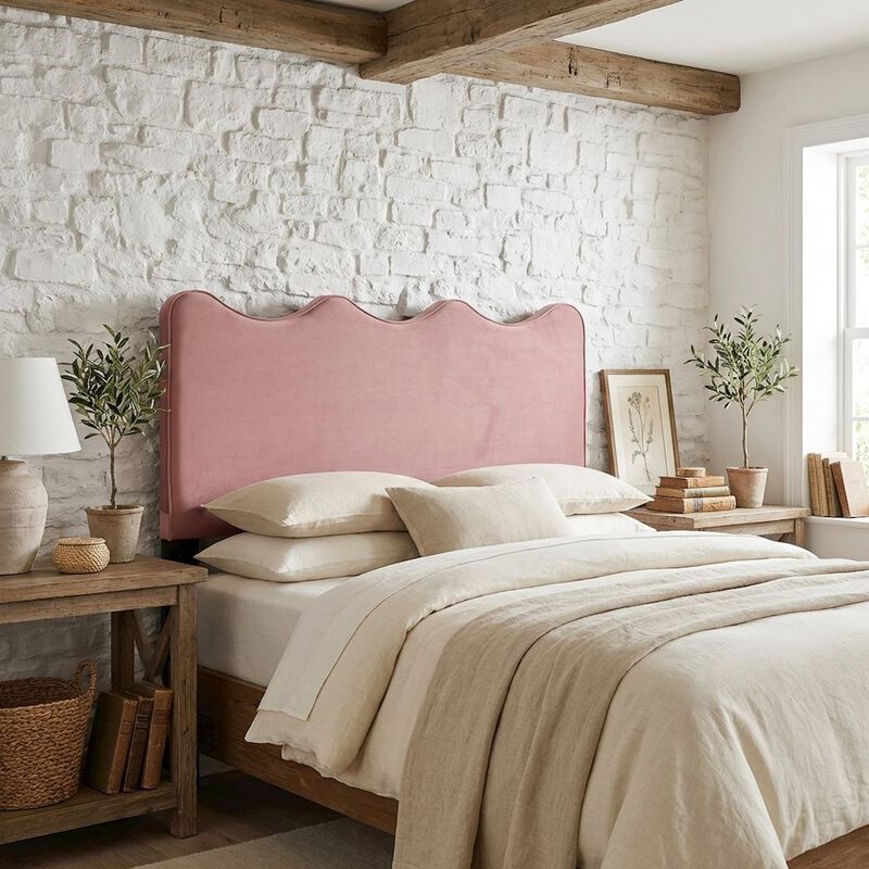 Performance Velvet Queen Headboard in Soft Fabric, Sturdy Frame, Elegant Design image number 2