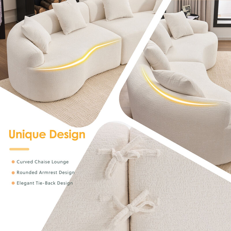 Merax Curved Boneless Sofa Couches Sleeper for Living Room