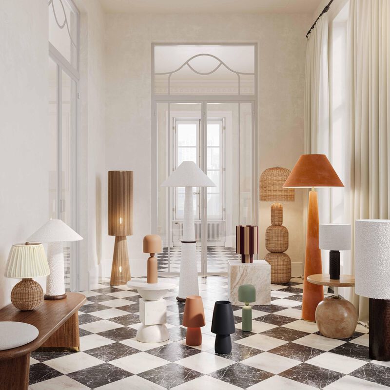 Graham Moss Green Velvet Floor Lamp