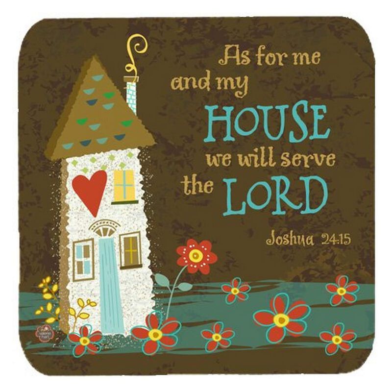 Caroline's Treasures VHA3005FC As For Me And My House Foam Coasters (Set of 4), 3.5, Multicolor image number 0