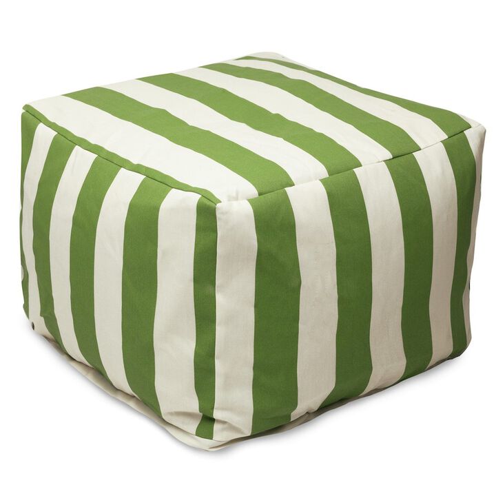 Majestic Home Goods Ottoman Pouf Vertical Stripe Sage