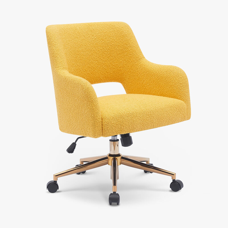 WestinTrends Mid-Century Modern Swivel Office Vanity Chair with Wheels