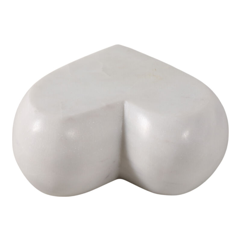Marble, 5" Heart, White image number 3