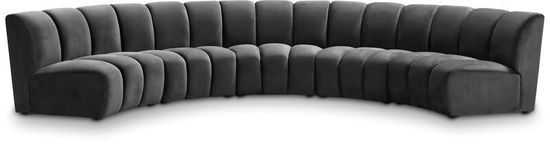 Meridian Furniture Infinity Grey Velvet 5pc. Modular Sectional image number 0