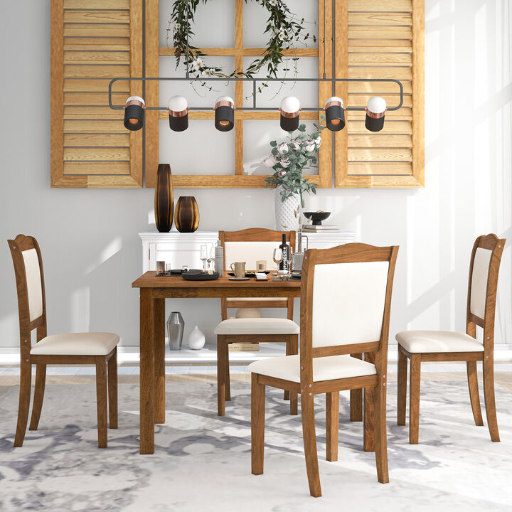 Merax Simple Style 5-Piece Wood Dining Table Set