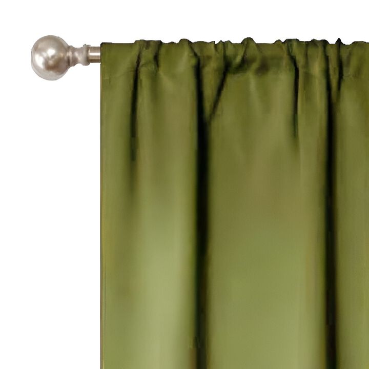 Set of 2 Blackout Curtains Rod Pocket Solid Room Darkening