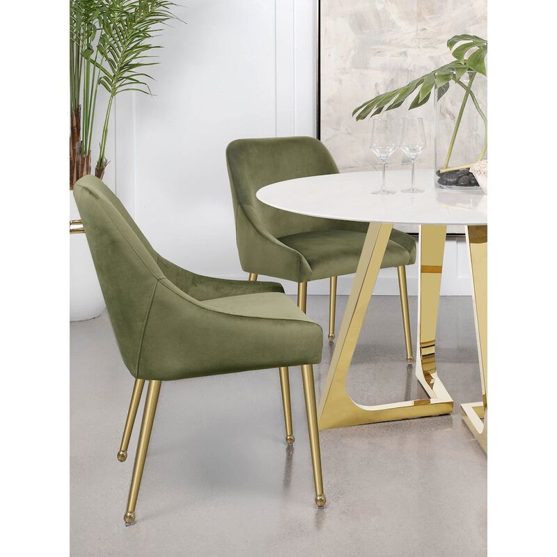 Coaster Mayette Upholstered Dining Side Chair Olive (Set of 2)