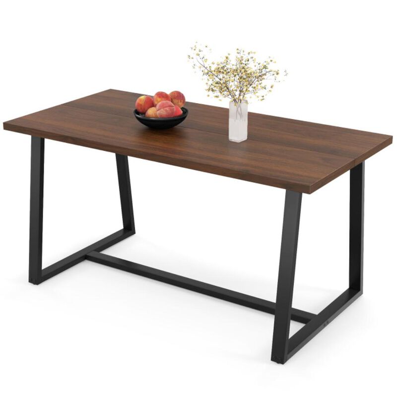Hivvago Large Dining Table with Heavy-duty Metal Frame and Anti-slip Foot Pads.
