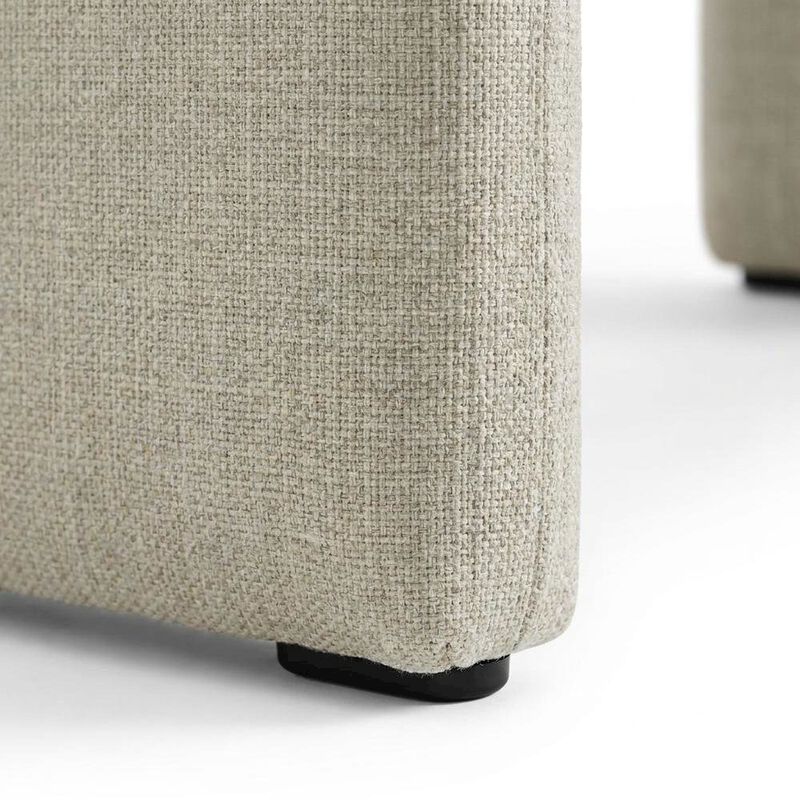 Fabric-Upholstered Dining Chair with Arms and Thick Cushion for Kitchen, Linen image number 6