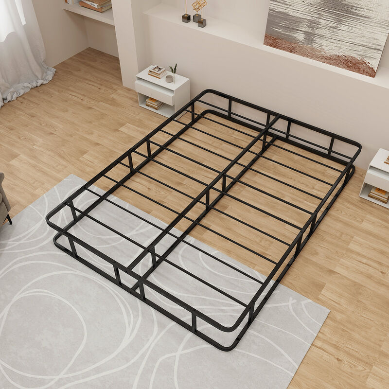 Queen Size Bed Frame with Metal Slat Support