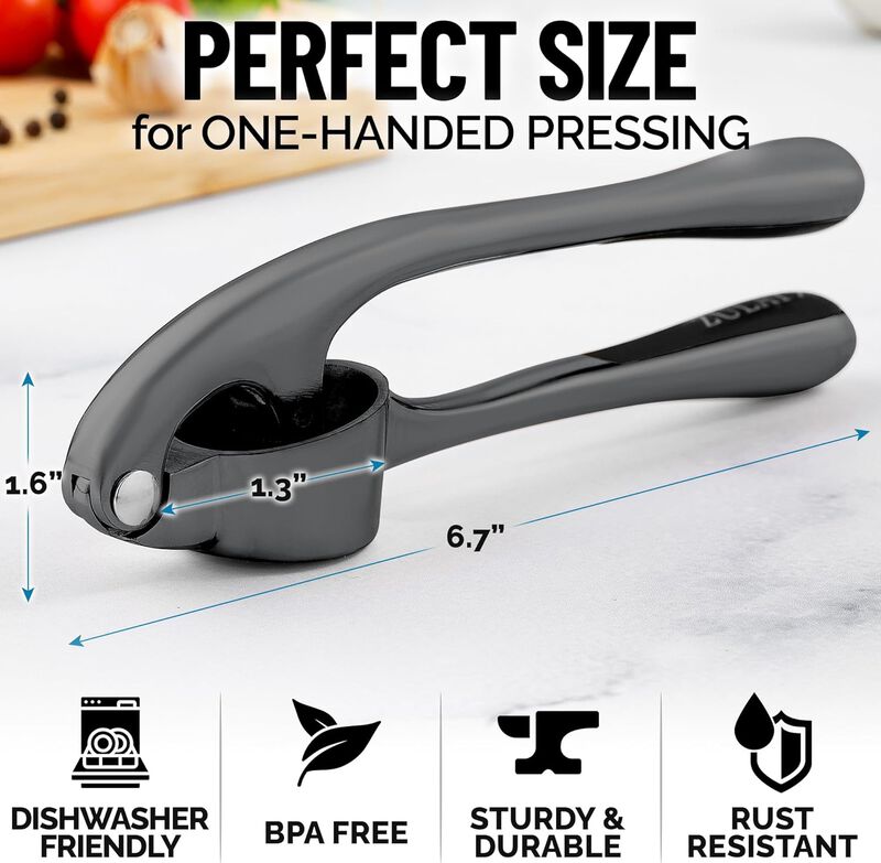 Garlic Press With Soft, Easy To Squeeze Ergonomic Handle