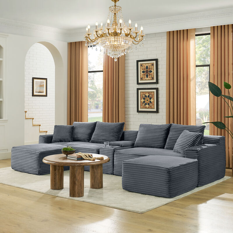 Hamzin 127" Cloud Couch Sectional image number 1