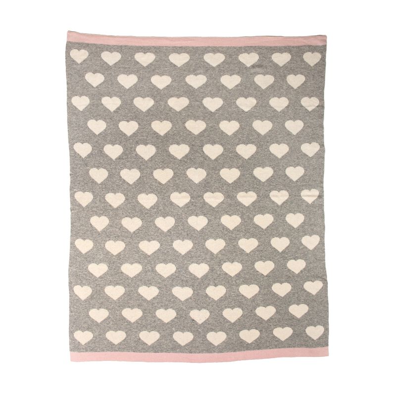 Parkland Collection Heartcloud Transitional Light Grey Knitted 32 X 40  Baby Blanket