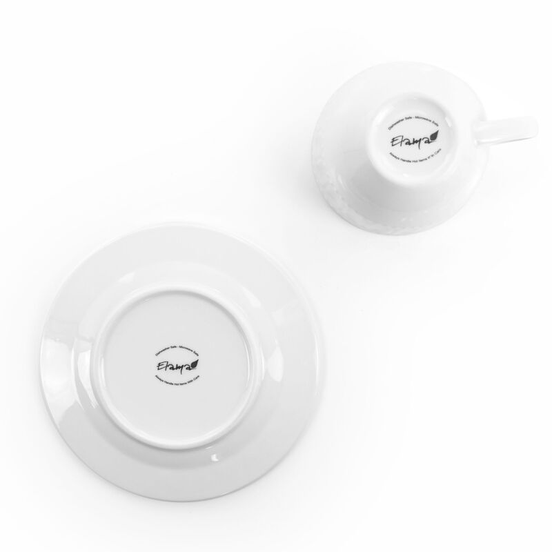 Elama Charlotte 6 Piece Mug Set in White