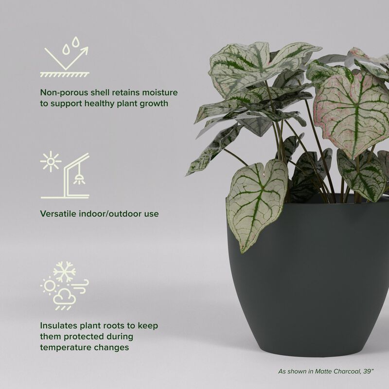 Greenline Fiberglass Lucy Large Indoor/Outdoor Round Planter.