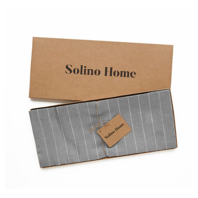 Solino Home 100% Pure Linen Table Runner - Pinstripe