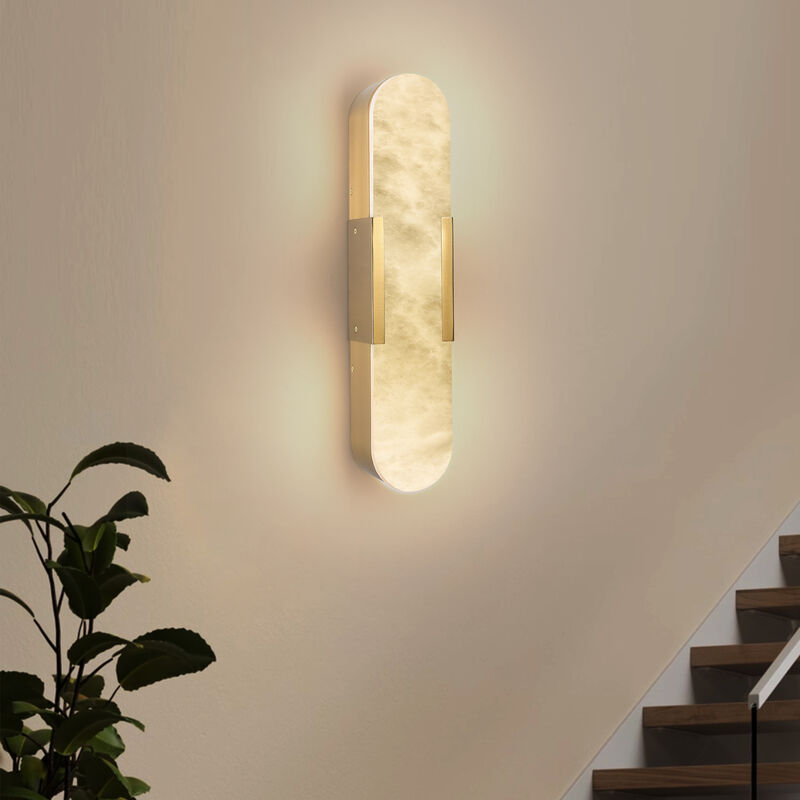 3.5 in. 1-Light LED Wall Sconce with Stone Shade (Set of 2) image number 8