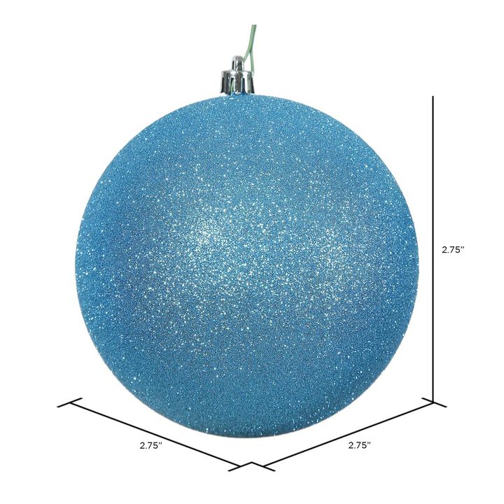 Vickerman 2.75" Turquoise 4-Finish Ball Ornament Assortment, 20 per Box
