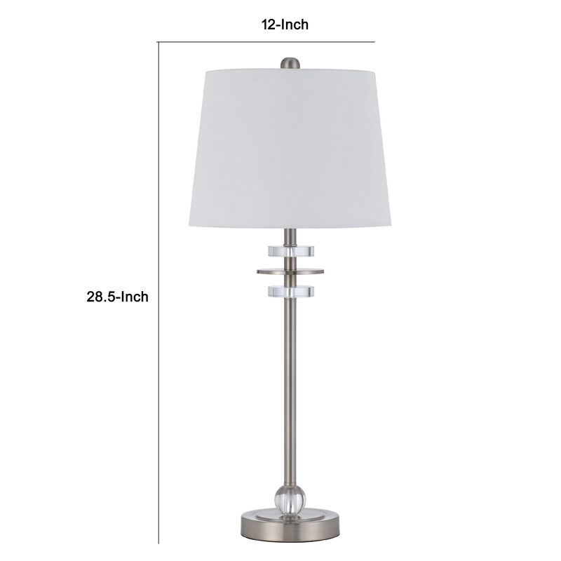 Tika Table Lamp Set of 2, Crystal Rings and Brushed Steel, Fabric Shade image number 7
