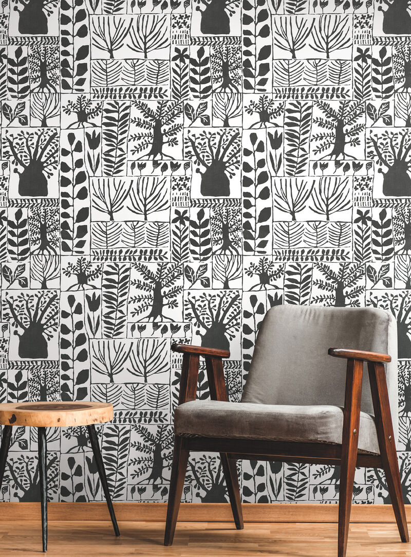 Primitive Trees Black & White Wallpaper image number 2