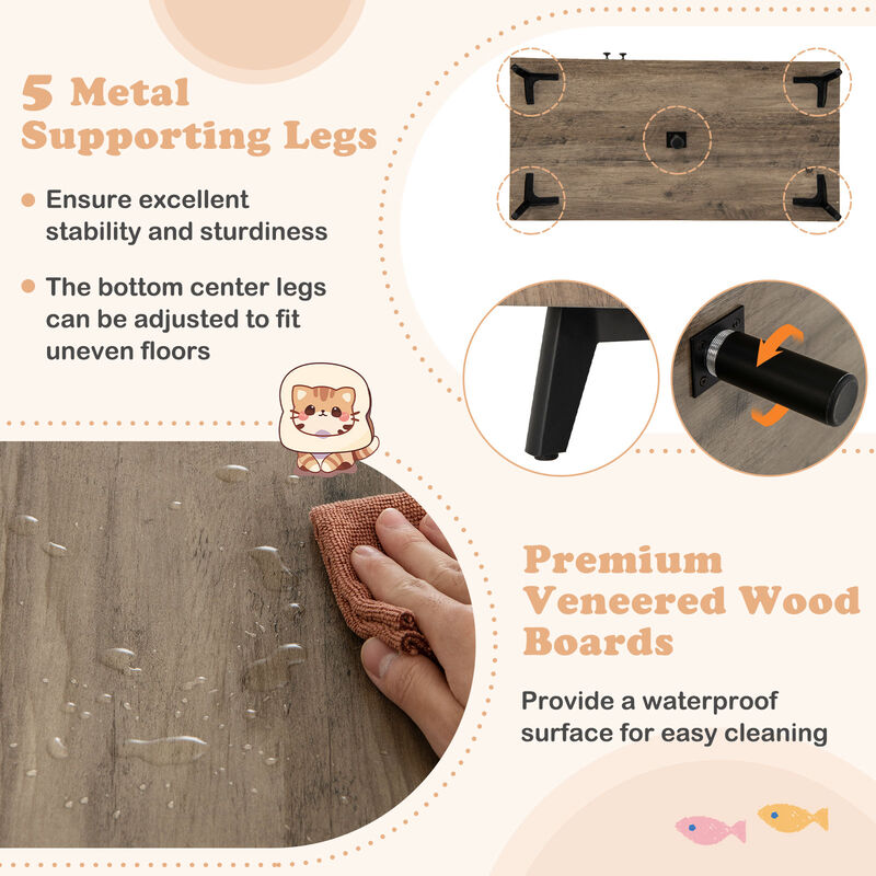 Cat Litter Box Enclosure with 3 Sisal Scratching Posts for Indoor Cats