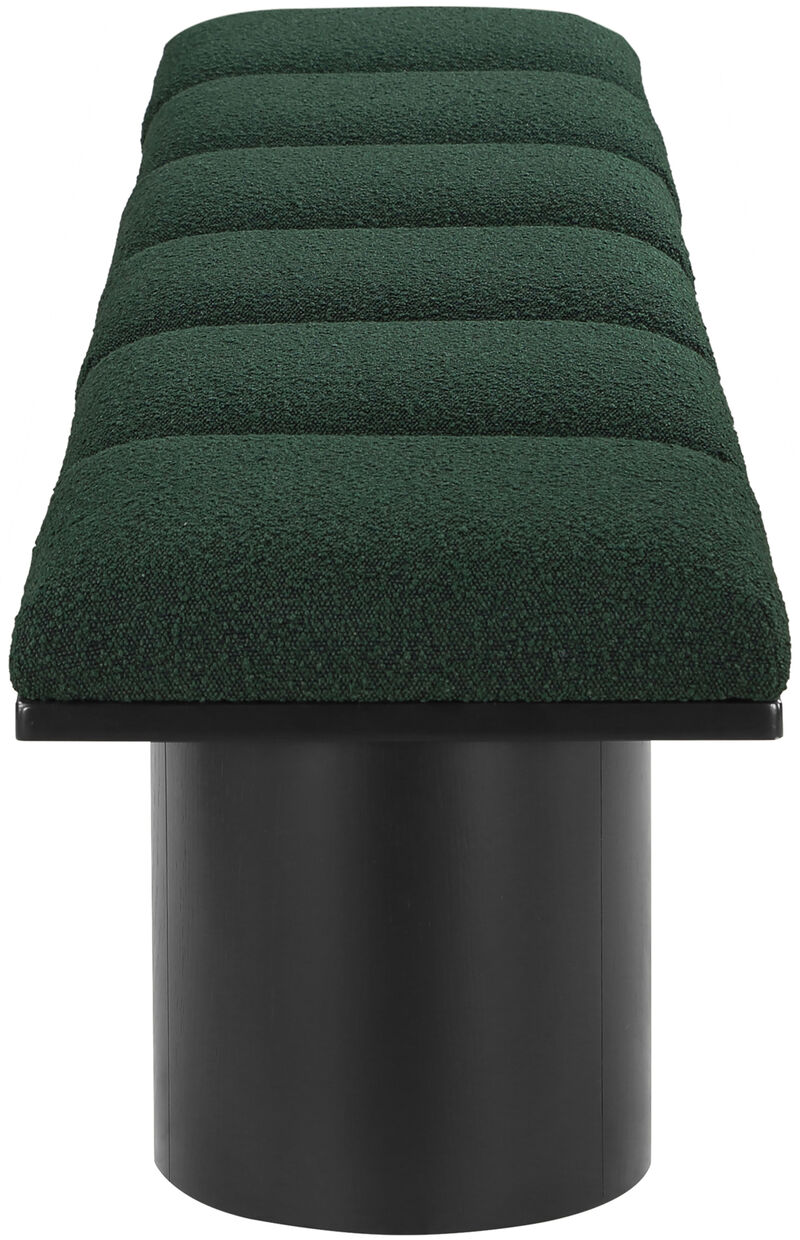 Meridian Furniture Pavilion Green Boucle Fabric Bench