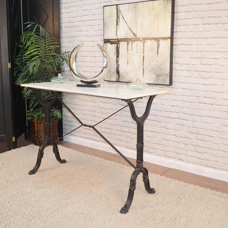 Carolina Living Vera Marble Top Console Table - White/Black