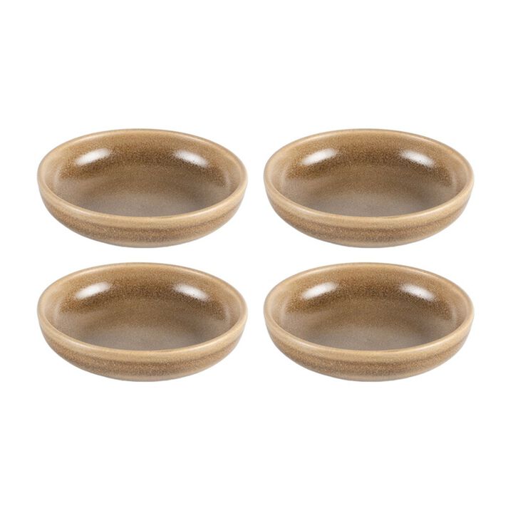 Terra Pott dia.4.25" h:1" 4 oz. Round Brown Vitrified Bowl (Set of 4)