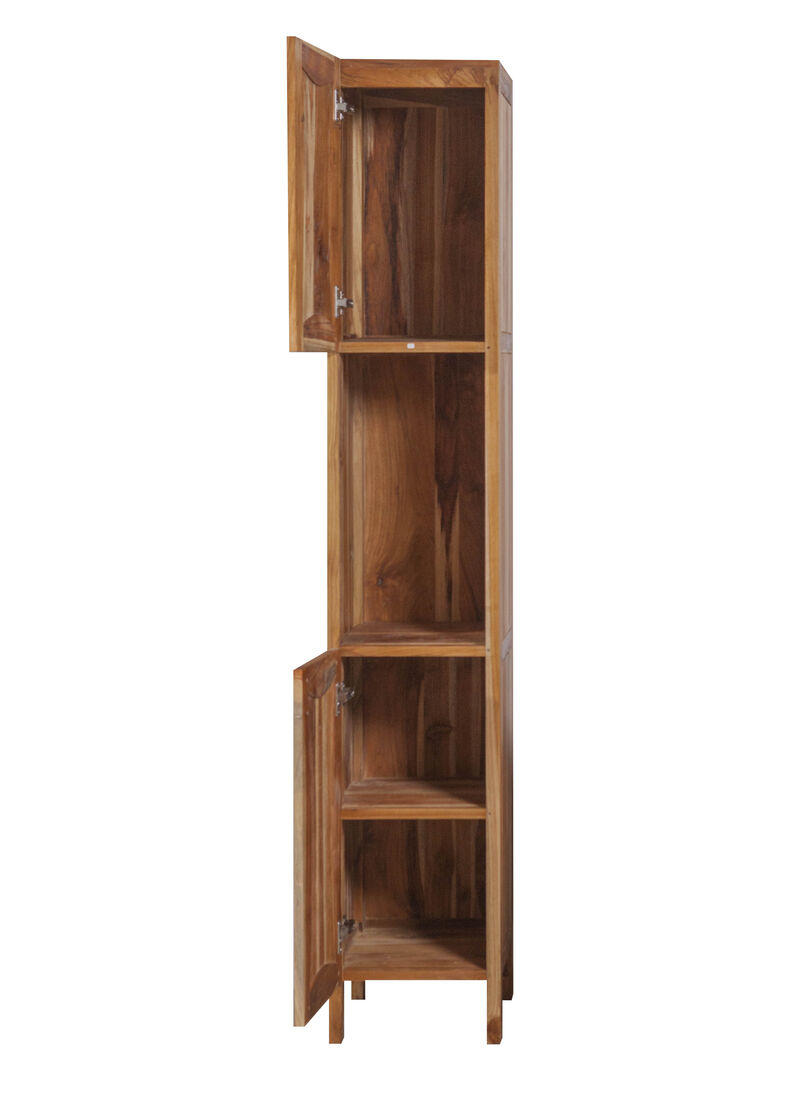 EcoDecors&reg; Significado&reg; 79" Teak Wood Free Standing Linen Tower in EarthyTeak Finish image number 2
