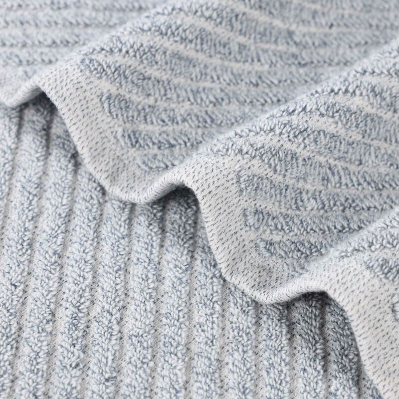 Cotton Blend Ribbed Hand Towels Set of 6, Soft Quick Dry Absorbent Towels for Daily Use image number 1