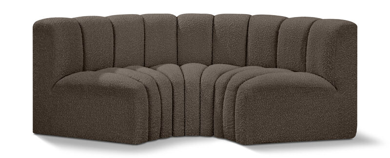 Meridian Furniture Arc Brown Boucle Fabric Modular Sofa image number 0