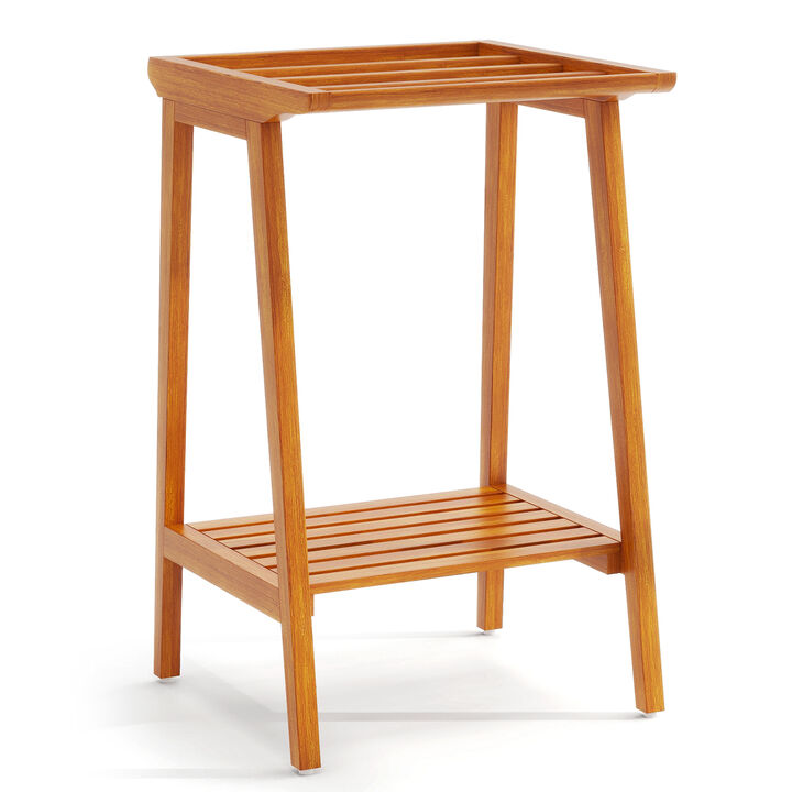 Freestanding Towel Rack with Storage Shelf for Bathroom