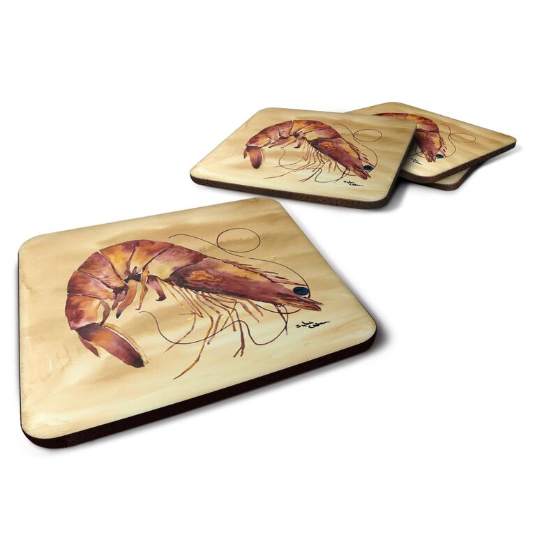 Caroline's Treasures 8161FC Shrimp Foam Coasters (Set of 4), 3.5 H x 3.5 W, Multicolor
