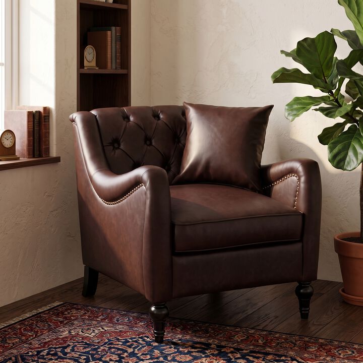 Feksno PU Leather Accent Chair