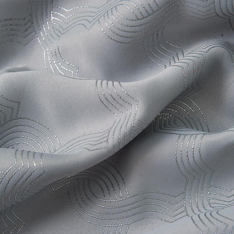 Jansen Rubber Blackout Grommet Curtain Panel Grey by Oliva Gray