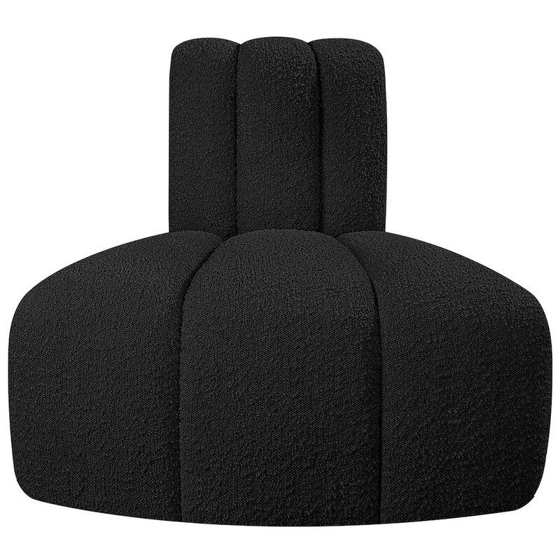 Meridian Furniture Arc Black Boucle Fabric Reverse Corner