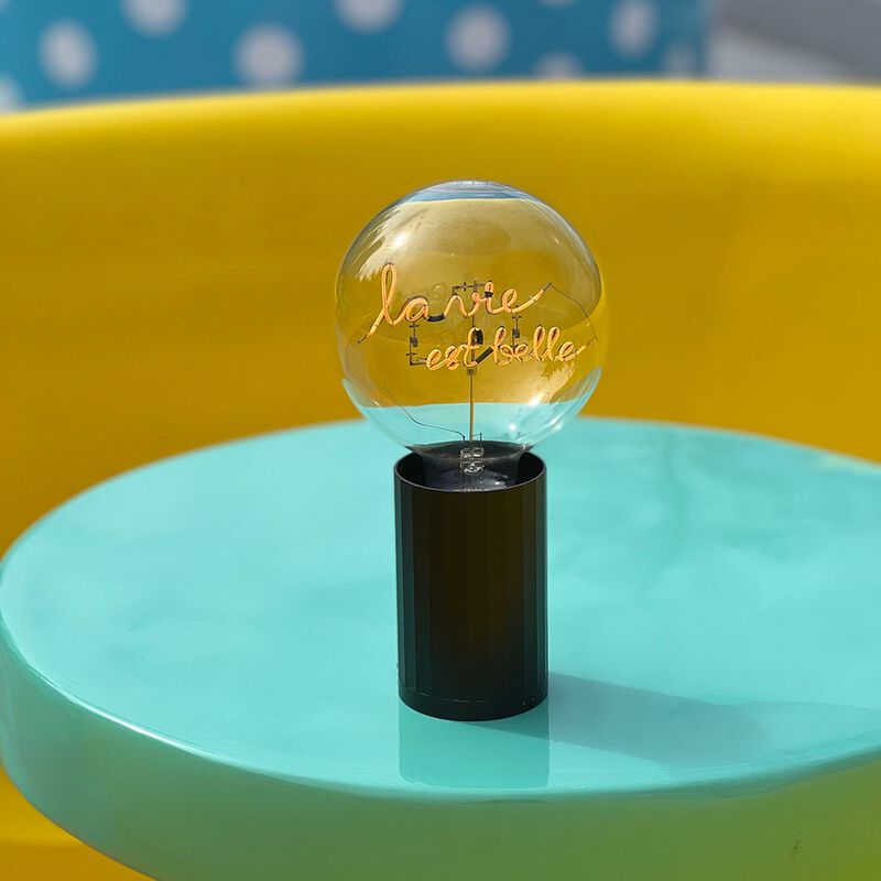 Bulb LA VIE EST BELLE Amber with Base Table Lamp PORTABLE Rose Gold image number 1