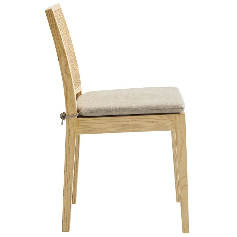 Ovard Wood and Rattan Dining Chair image number 3