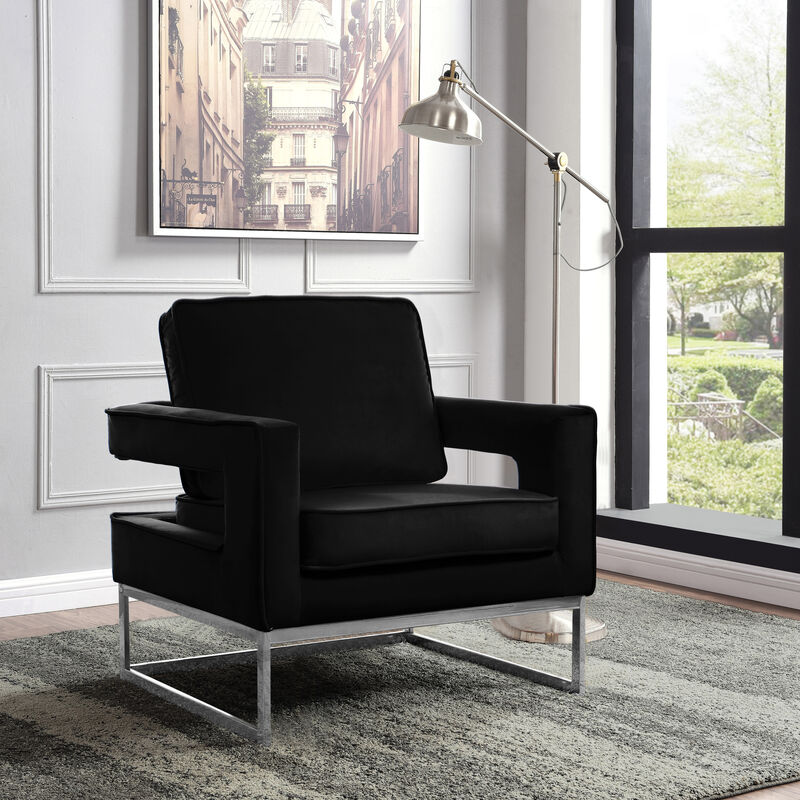 Meridian Furniture Noah Black Velvet Accent Chair