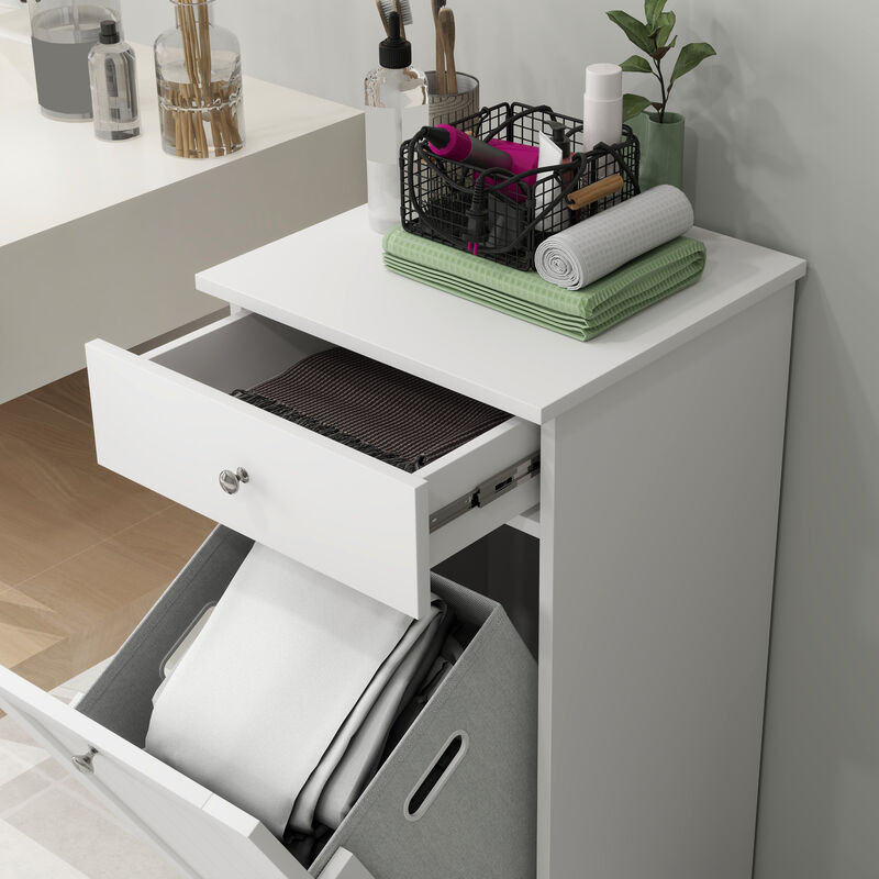 Hivvago Wooden Laundry Cabinet with Tilt-Out Basket image number 7